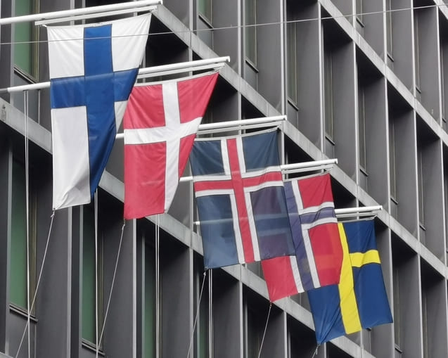 bandeiras dos 5 países nórdicos